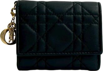 Dior Black Leather Wallet (Tri-Fold) (Pre-Owned)