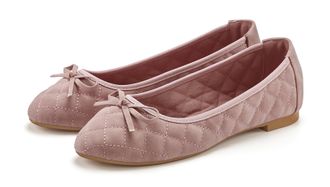 Lascana Ballerina LASCANA Slipper, Schl&uuml;pfschuh, Damen, Gr. 36, rosa (rose), Obermaterial: 100% Lederimitat. Decksohle: 100% Textilmaterial. Futter: 100% Text