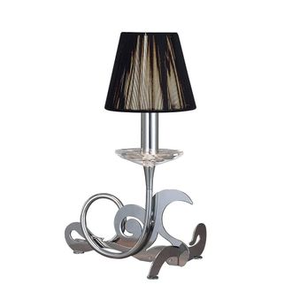 Netlighting Acanto Table Lamp 1 Light E14 Polished Chrome With Black Shade in Silver