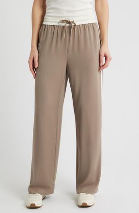 Bernardo Drawstring Waist Track Pants in Gardenia/Goat at Nordstrom, Size X-Large