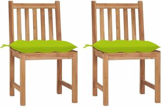 vidaXL Sillas De Jard&iacute;n 2 Unidades Madera Maciza De Teca Con Cojines Vidaxl