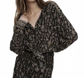 Veronica Beard Lloyd Paisley Button Down In Black Multi