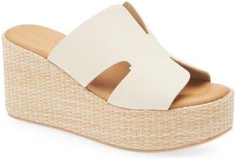 Chocolat Blu Jamie Platform Wedge Sandal in Ice Leather at Nordstrom, Size 8-8.5Us