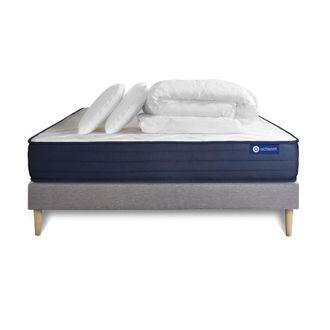 Actisom Pack colch&oacute;n gris l&aacute;tex y espuma viscoel&aacute;stica 140 x 190