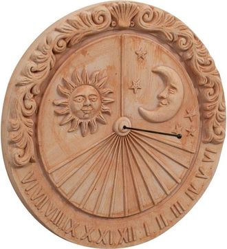 Biscottini International Meridiana in terracotta da muro Meridiana solare da appendere Made in Italy lavorata a mano Decorazione da giardino Anti gelo
