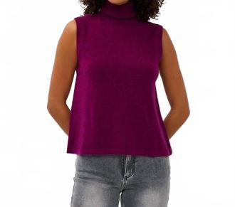Esqualo Sleeveless Turtleneck Sweater In Maroon