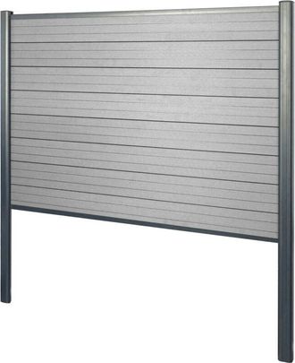 Hhg Frangivento fendivista pannello privacy Sarthe wpc alluminio premium installazione cemento 190cm grigio