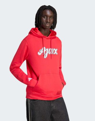 adidas adidas Performance - Ajax Amsterdam US - Felpa con cappuccio rossa stile college-Rosso