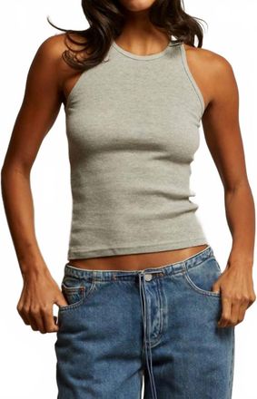 perfectwhitetee Kravitz Fine Fib Tank Top In Heather Grey