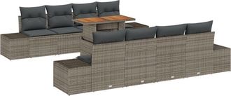 vidaXL Vidaxl - Garden Dining Set Manual 9 pcs Grey, Brown 100 x 55 x 73 cm