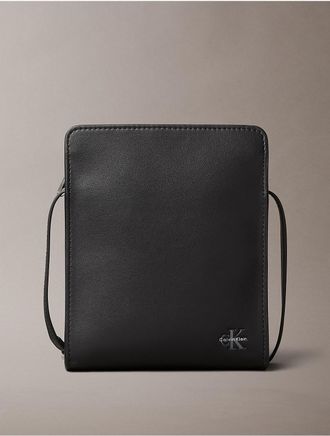 Calvin Klein Mens Monologo Phone Crossbody Bag - Black