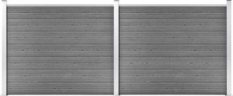 vidaXL Vidaxl - Set Pannello Di Recinzione In Wpc 353x146 Cm Grigio