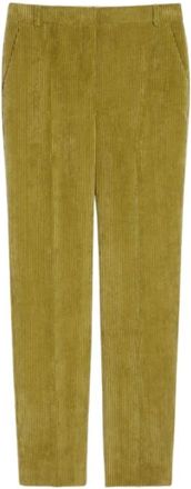 iBlues Groene Corduroy Broek Luis - Dames - Slim Fit Broeken - Groen - 2XS - Polyester - Broeken
