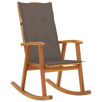 vidaXL Vidaxl - Silla Mecedora Con Cojines Madera Maciza De Acacia