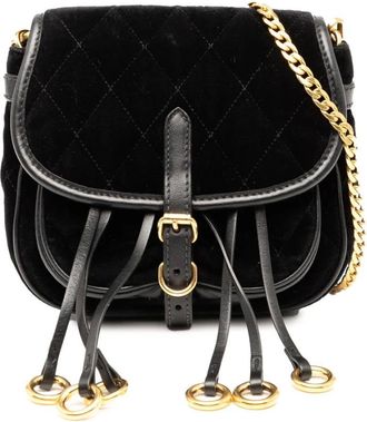 Prada Pre-owned Shoulder Bags, female, Black, Size: ONE SIZE Pre-owned Quilted Velvet Shoulder Bag