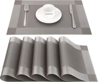 OEM Placemat - Pvc - 45 X 30 Cm - Antideslizante - Resistente Al Calor - Para Cocina Comedor Restaurante - 6 Unidades