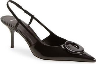 Mango Slingback Pointed Toe Pump in Chocolate at Nordstrom, Size 8.5Us
