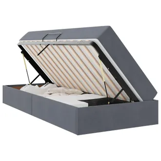 vidaXL Letto Con Contenitore E Materasso Grigio Scuro 90 X 200 Cm Vidaxl