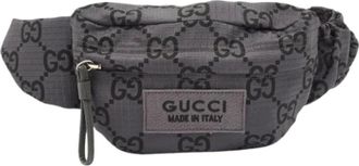 Gucci Pre-owned Belt Bags, male, Gray, Size: ONE SIZE Pre-owned Canvas handbags