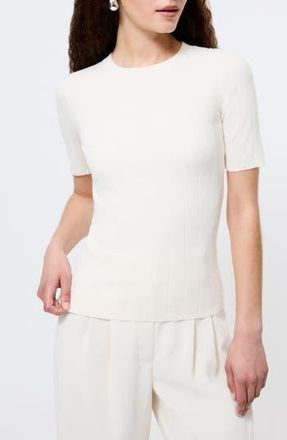 French Connection Marley Wide Rib Top in Porcelain Cream at Nordstrom Rack, Size X-Large
