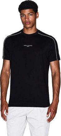 A|X Armani Exchange Mens Short Sleeve Round Collar Front Logo T-Shirt Black XS, Black, XS