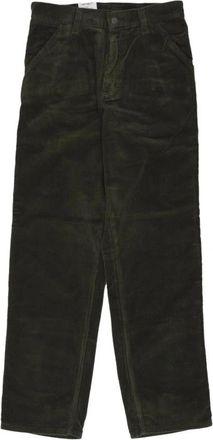 Carhartt Work in Progress Fluwelen Werkbroek met Gereedschapszakken - Heren - Straight fit broeken - Groen - W36 - Katoen - Broeken