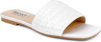 Badgley Mischka Wini Slide Sandal in White Satin at Nordstrom, Size 6.5