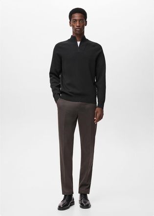 Mango Pullover collo a zip traspirante nero - Uomo - XXL - MANGO MAN