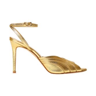 Twinset High Heel Sandals, female, Yellow, 4 UK, Tejus Print High Heel Sandals