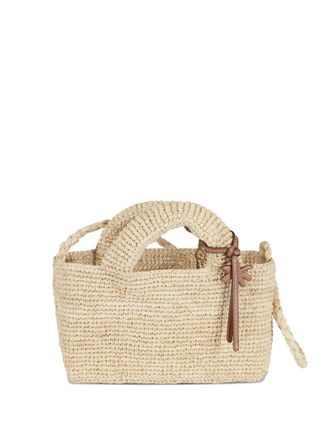Manebì micro New Sunset tote bag - women - Raffia - One Size - Neutrals