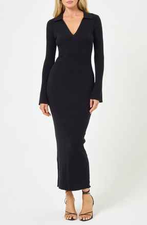 L*Space San Clemente Long Sleeve Cover-Up Maxi Dress in Black at Nordstrom Rack, Size X-Small