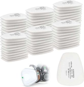 OEM Cartuchos De Filtro De Algod&oacute;n De Repuesto Para Mascarillas Faciales Completas 3m 5n11 Cn, Paquete De 60 Unidades, Para Filtros 6000, 6200, 6800, 7501