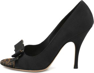 Dolce & Gabbana Pumps con punta aperta e fiocco 105mm - Nero