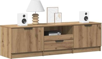 Berkfield Home TV Cabinet Artisan Oak 140x35x40 cm Engineered Wood in Brown | Size: 140 x 35 x 40 cm