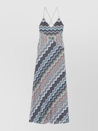 Missoni long dress v neck open back