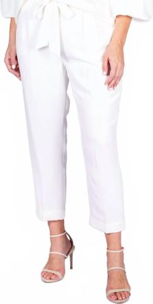 Camilyn Beth Drew Crepe Pants In Ivory