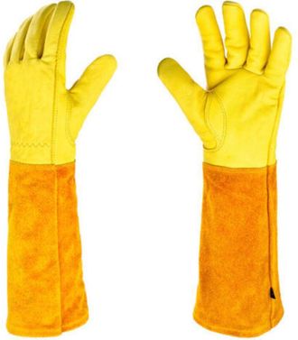 OEM Guantes - Par De Guantes De Jardiner&iacute;a - Protecci&oacute;n De Cuero - Guantes De Jardiner&iacute;a Para Espinas Y Zarzas Y Guantes De Trabajo, Color Beige