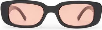 AIRE Ceres 51mm Rectangular Sunglasses in Black/cinnamon Tint at Nordstrom