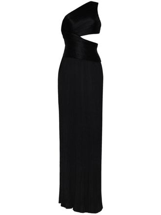 Adam Lippes Delphos pleated charmeuse gown - women - Polyester - 4 - Black