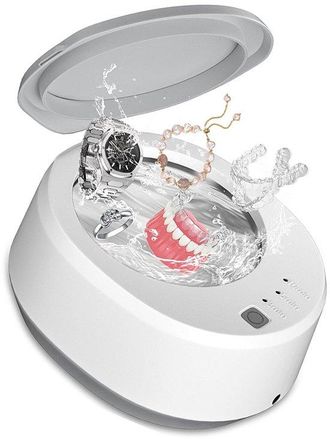 No Brand Limpiador Ultras&oacute;nico Port&aacute;til De Joyas De 49 Khz, Con Temporizador De 3 Velocidades, De Acero Inoxidable, Para Gafas Y Correas De Reloj, Color Gris C