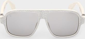 Christian Louboutin Diamond Roller 57mm Square Sunglasses