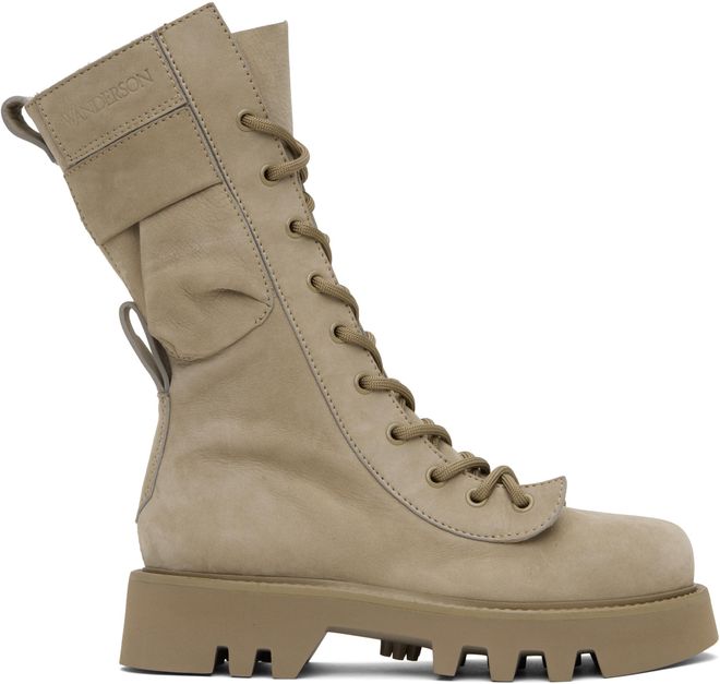 【関税込み】JW Anderson ベージュ レザー コンバットブーツ J.W.Anderson Beige Combat Leather Boots from $485.00 - on