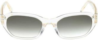Abercrombie & Fitch 52mm Oval Sunglasses in Crystal/gradient Green at Nordstrom