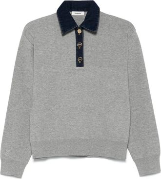 Sandro Polo con bordo denim - Grigio