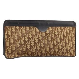 Dior Pre-owned Clutches, female, Brown, Size: ONE SIZE Pre-owned Trotter Canvas Clutch