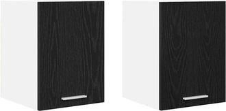 vidaXL Hanging Cabinet 2 pcs Black Oak and White 30 x 31 x 40 cm vidaXL
