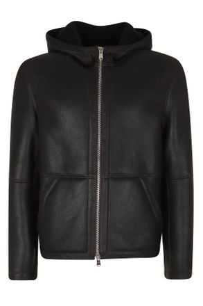 Dondup Marrone Plush Hooded Double-Slider Zip Shearling Jacket
