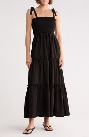 LBLC The Label Darla Smocked Maxi Dress in Black at Nordstrom Rack, Size X-Small