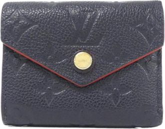 Louis Vuitton Black Leather Wallet (Tri-Fold) (Pre-Owned)