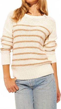 John & Jenn Abel Summer Sweater In Fawn Stripe
